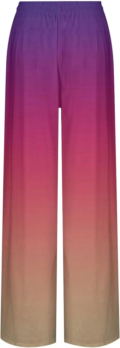 2025 Beach Vacation Drawstring Flowy Pants That Look Like Skirts- Gauze Summer Pants for Women Boho Trousers