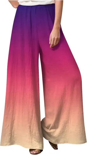 2025 Beach Vacation Drawstring Flowy Pants That Look Like Skirts- Gauze Summer Pants for Women Boho Trousers