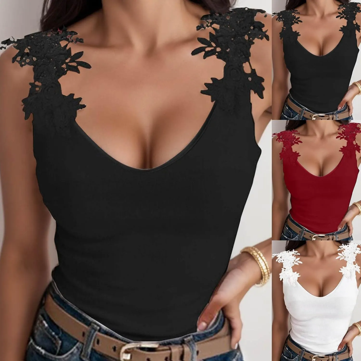 2025 Summer Camisole for Women V Neck Sleeveless Halter Vest Boho Tops Sexy Casual Backless Beach Blouse Top