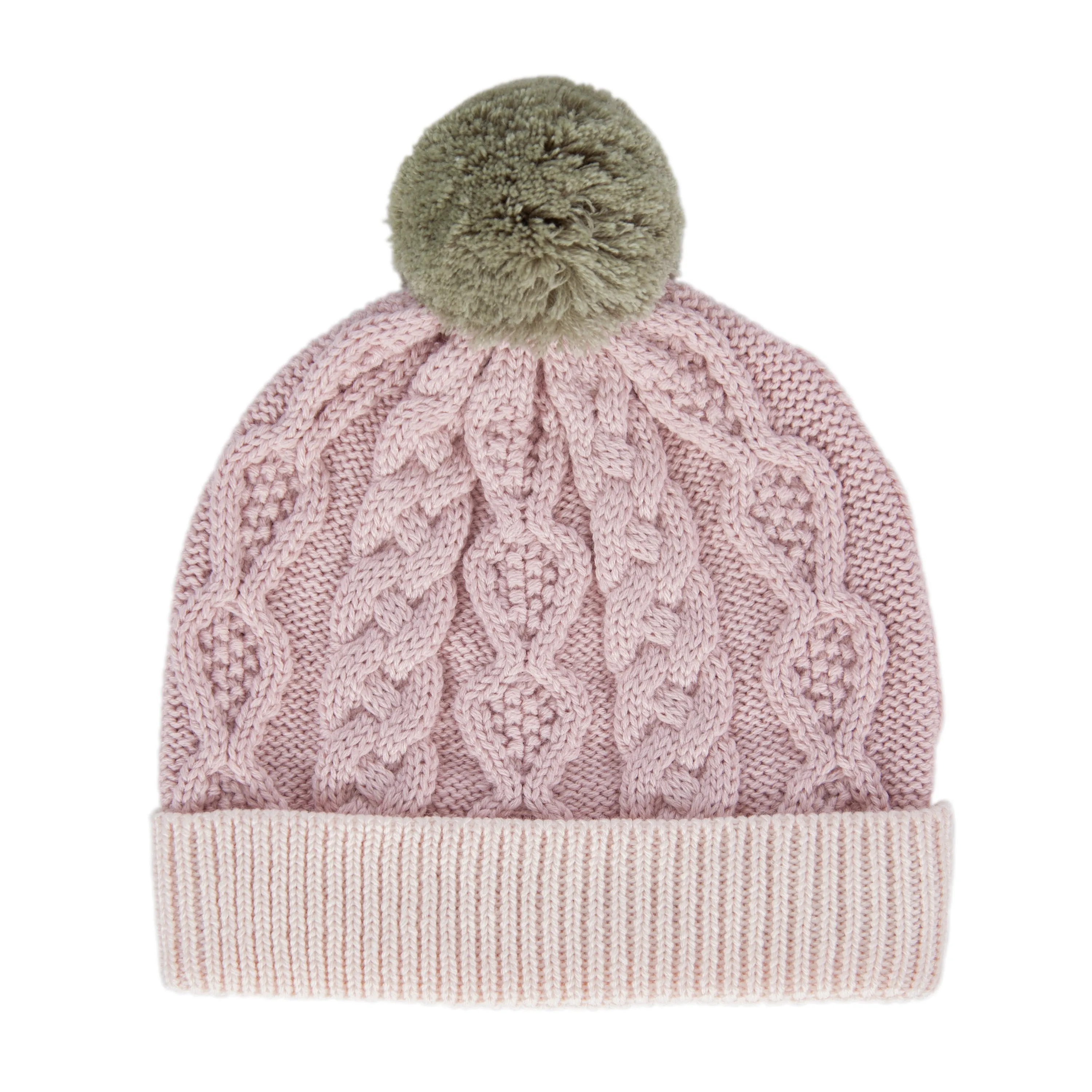 Acorn August Merino Beanie Dusty Pink