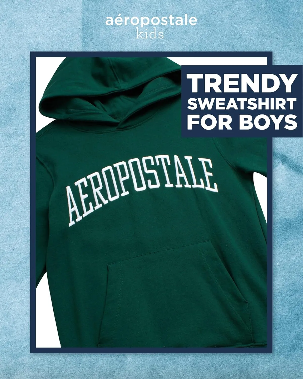 AEROPOSTALE Boys' Sweatshirt - Cozy Soft Cotton Blend Fleece Casual Pullover Graphic Hoodies for Boys (Sizes: 4-12)