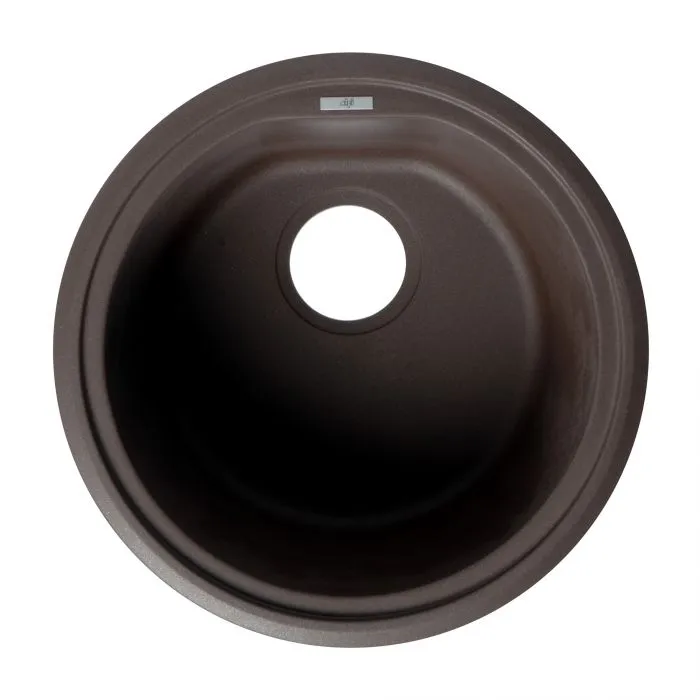 ALFI Brand 17" Drop-In Round Granite Composite Kitchen Prep Sink
