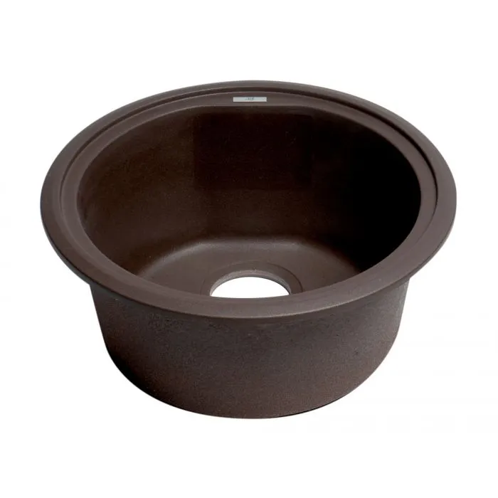 ALFI Brand 17" Drop-In Round Granite Composite Kitchen Prep Sink