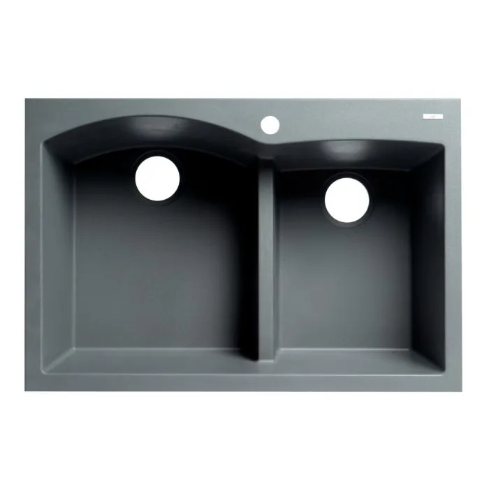 ALFI Brand 33" Double Bowl Drop In Granite Composite Kitchen Sink