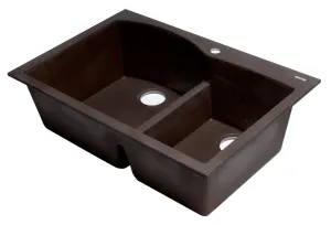 ALFI Brand 33" Double Bowl Drop In Granite Composite Kitchen Sink