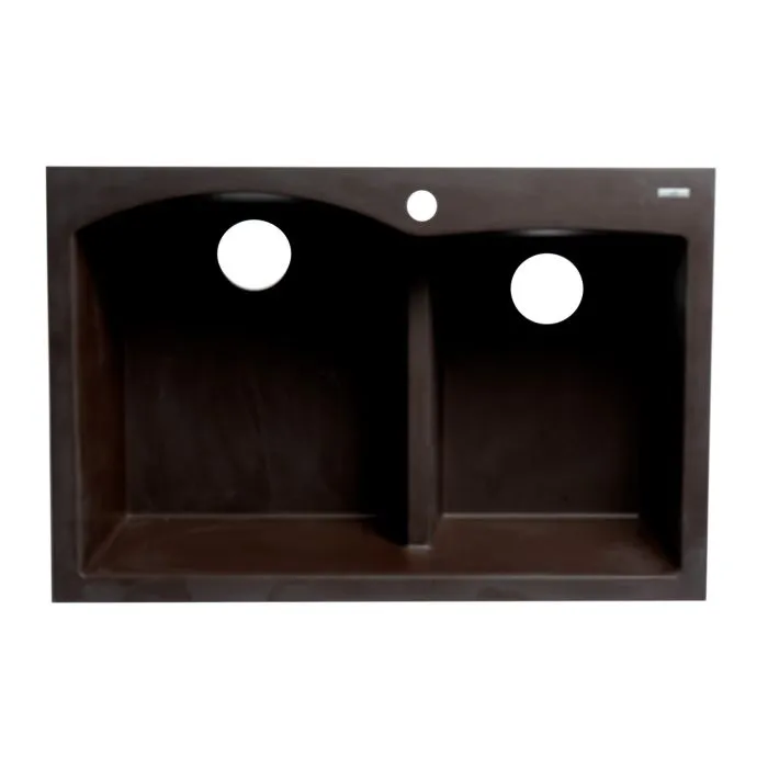 ALFI Brand 33" Double Bowl Drop In Granite Composite Kitchen Sink
