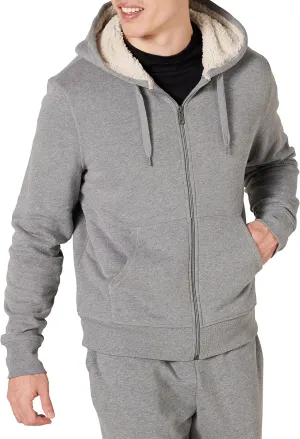 Amazon Essentials Hoodie For Men, Sherpa-Lined Full-Zip Fleece Sweatshirt