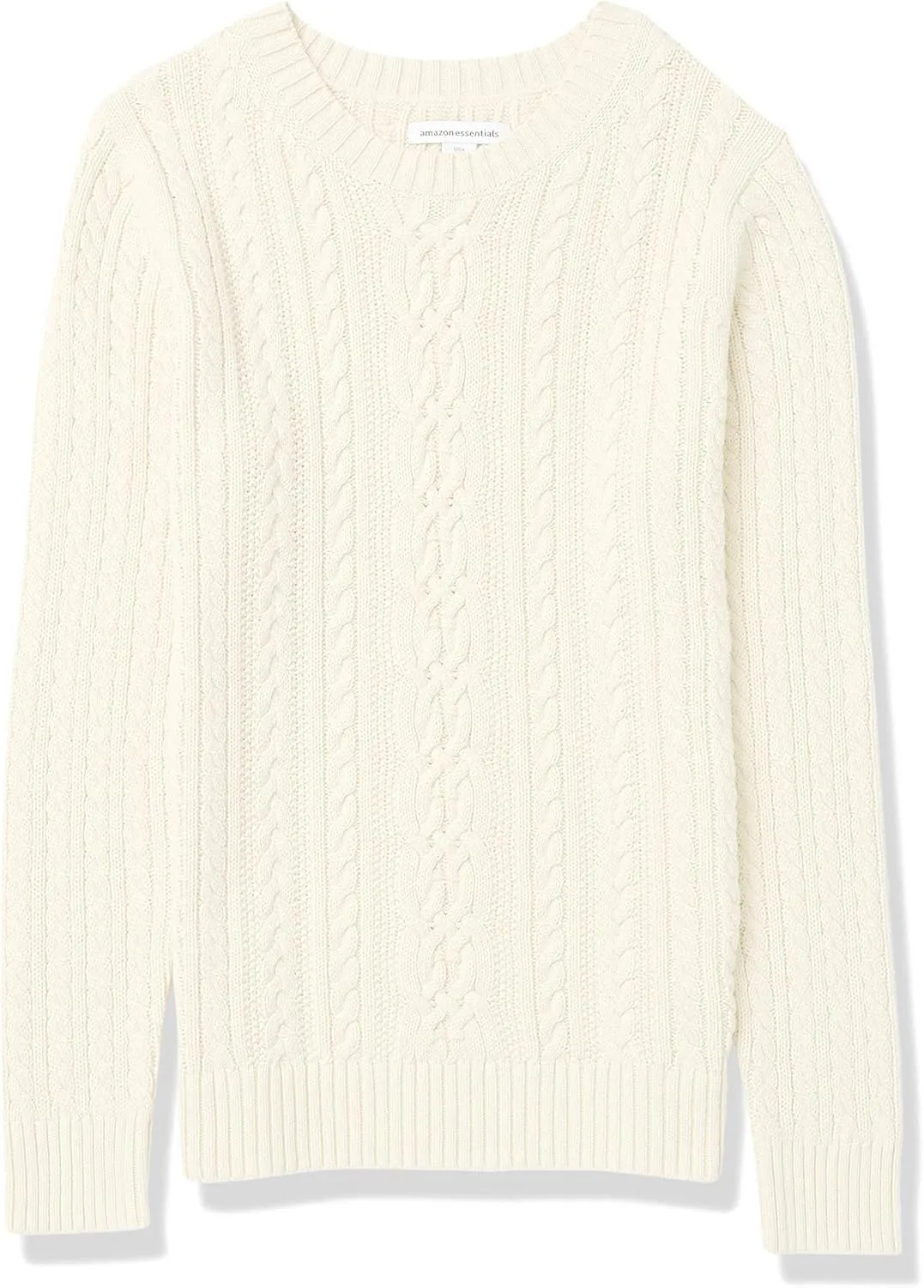 Amazon Essentials Women's Fisherman Cable Long-Sleeve Crewneck Sweater (Available in Plus Size)