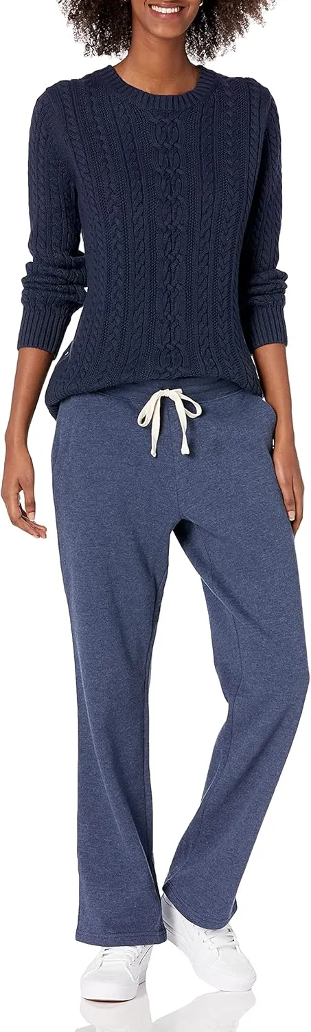 Amazon Essentials Women's Fisherman Cable Long-Sleeve Crewneck Sweater (Available in Plus Size)