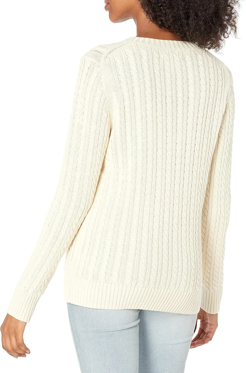Amazon Essentials Women's Fisherman Cable Long-Sleeve Crewneck Sweater (Available in Plus Size)