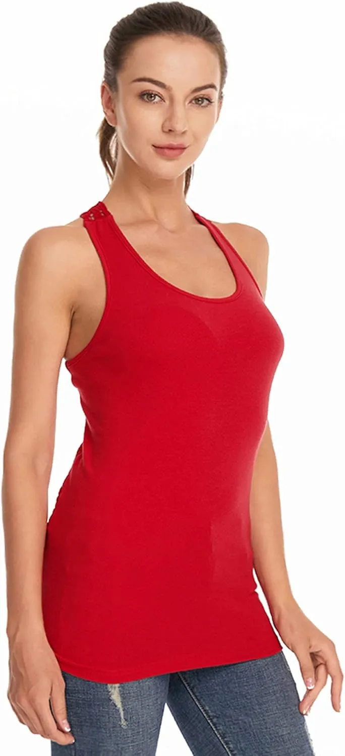 AmlieBoutik Women Scoop Neck Crochet Lace Eyelet Racerback Sleeveless Tank Top