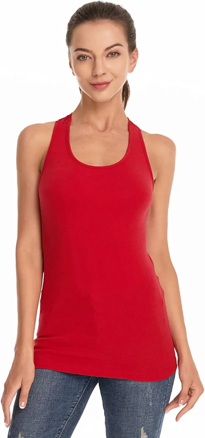 AmlieBoutik Women Scoop Neck Crochet Lace Eyelet Racerback Sleeveless Tank Top