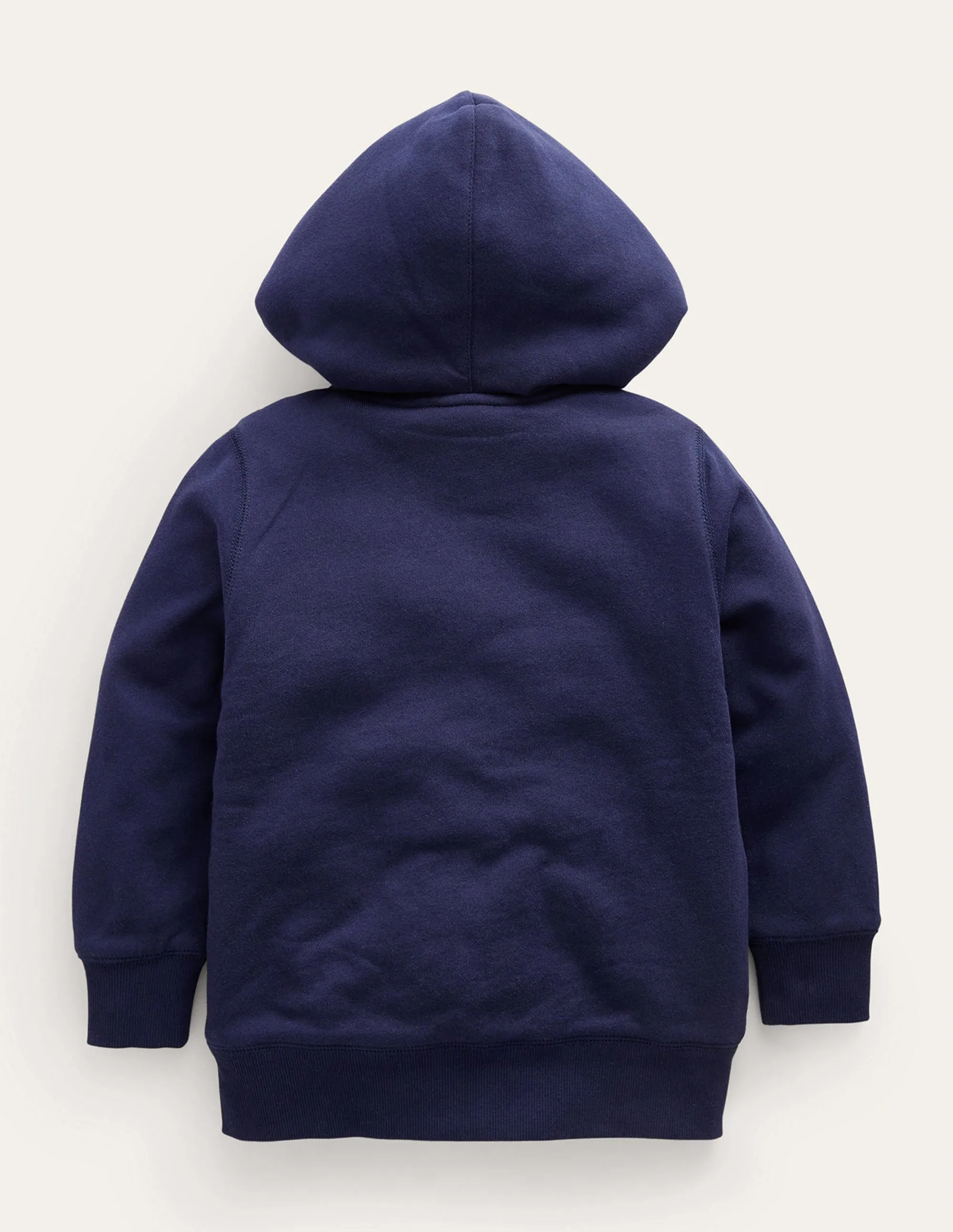 Applique Lined Hoodie-French Navy Hearts