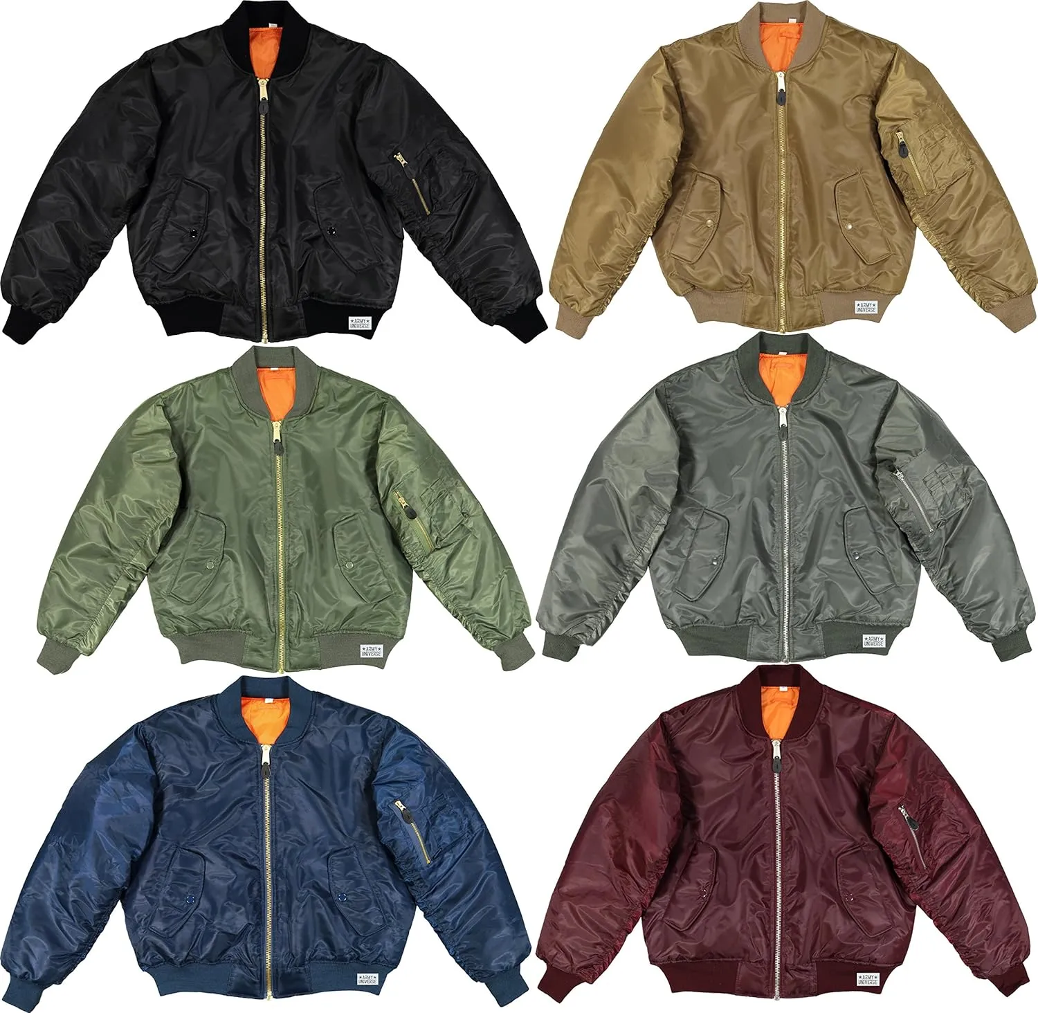 Army Universe MA-1 Bomber Flight Jacket Reversible Air Force Military Fighter Pilots Casual Insulated Tactical Coat