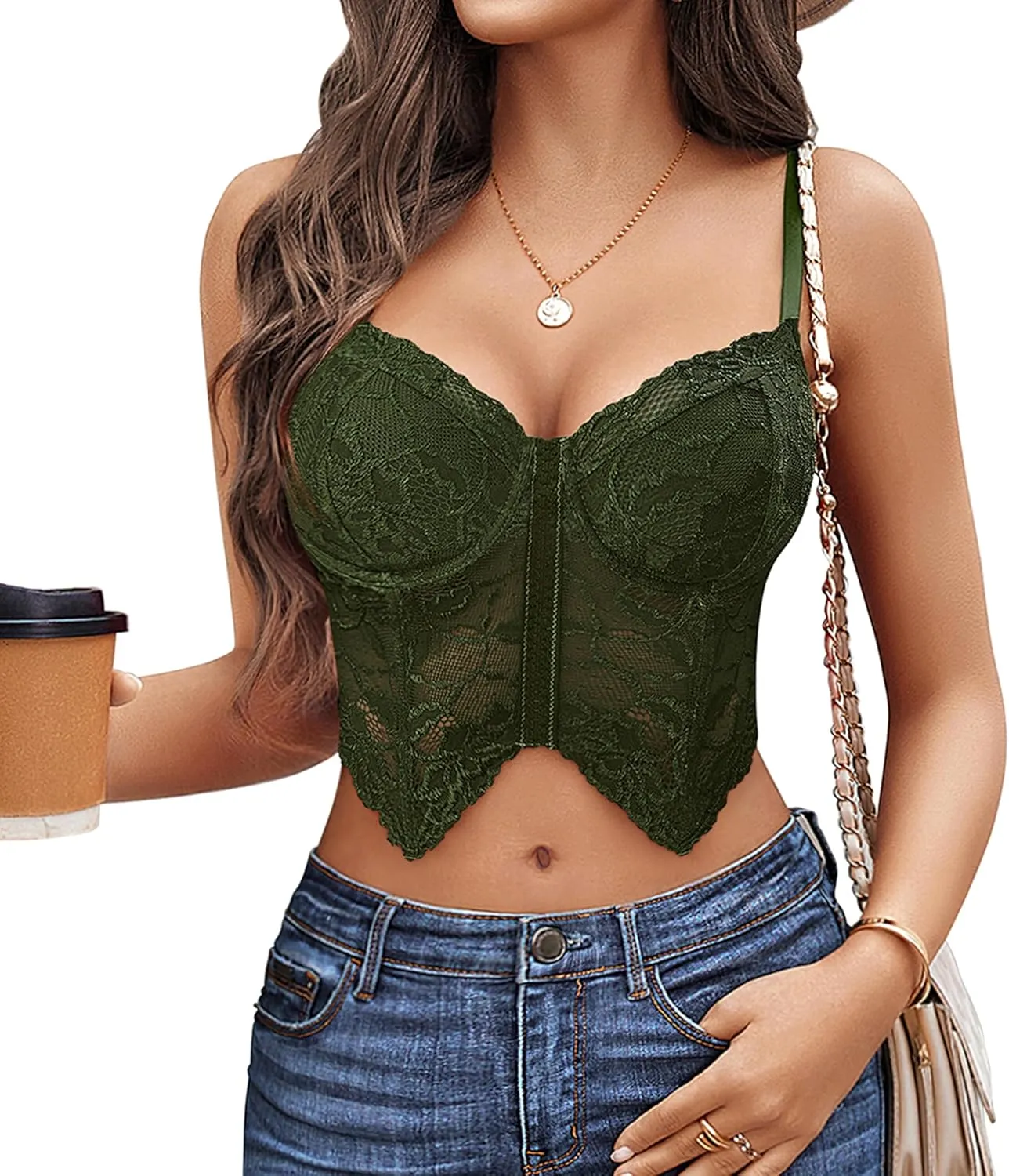 Avidlove Lace Bralettes for Women Y2k Camisole Lingerie Adjustable Strap Crop Top