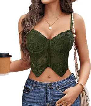 Avidlove Lace Bralettes for Women Y2k Camisole Lingerie Adjustable Strap Crop Top