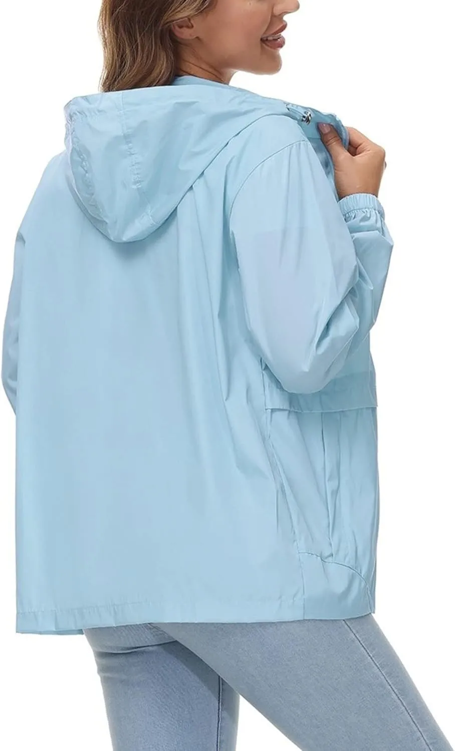 Avoogue Womens Waterproof Rain Jacket Lightweight Raincoat Packable Hooded Outdoor Windbreaker