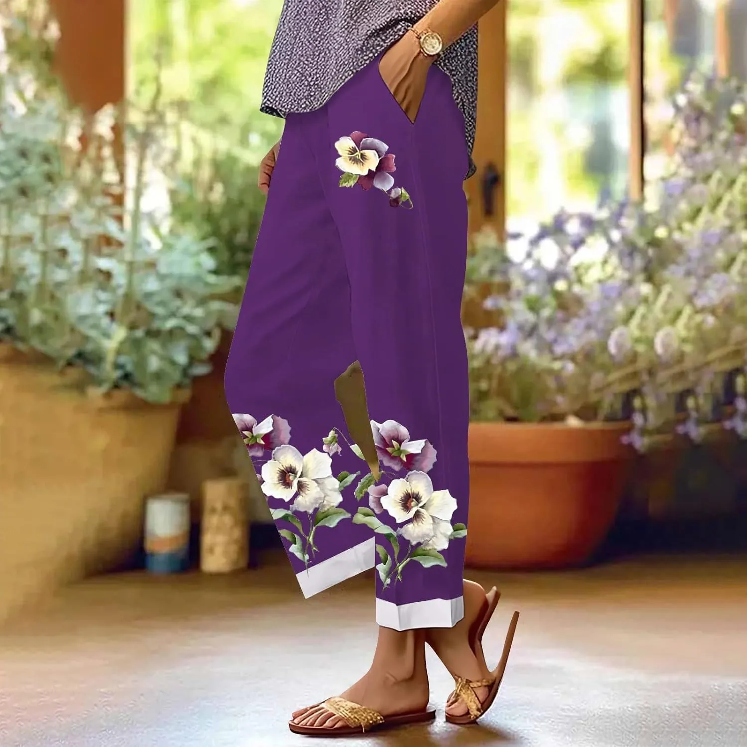 Baggy Linen Pants Women Pockets Spring Cotton Pants Women Summer Womens Palazzo Pants Plus Size