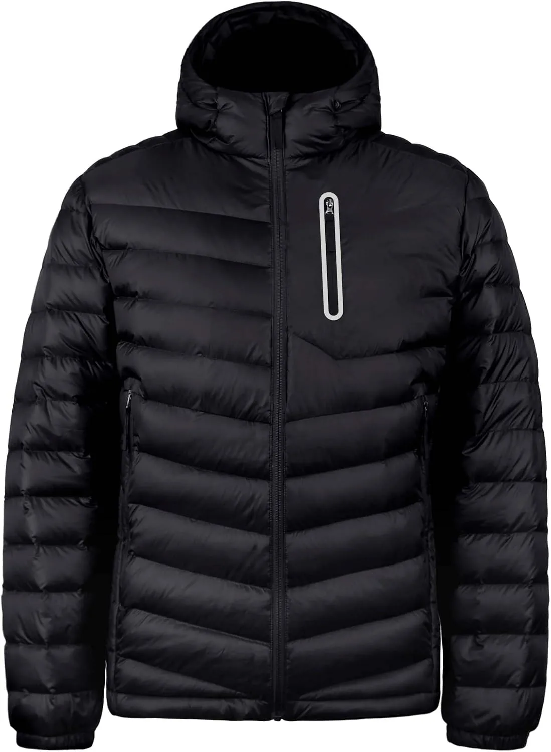 Bakery Men's Down Jacket Hooded Packable Down Puffer Jacket Lightweight Water-Resistant Insulated Down Jacket