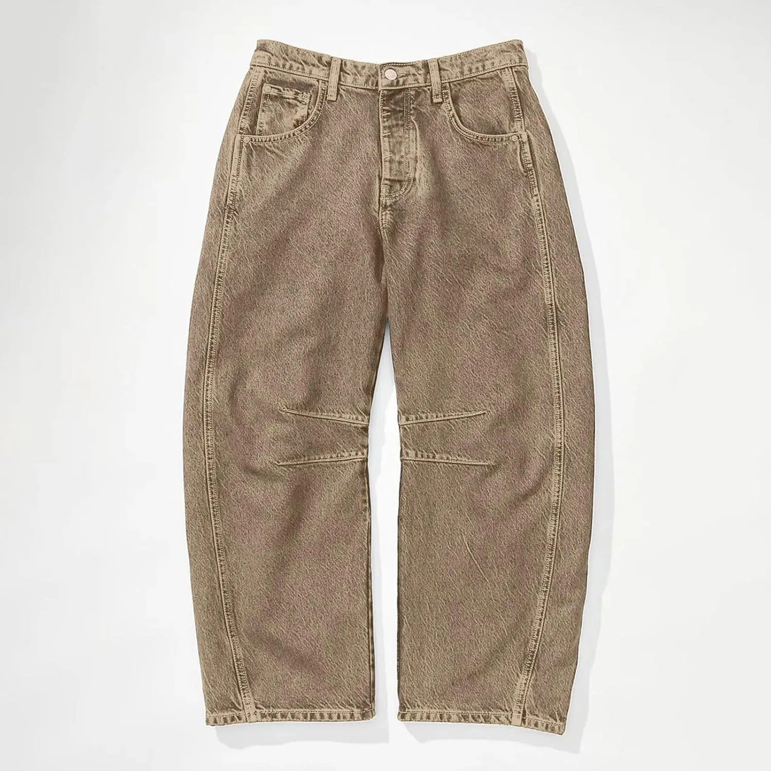 Barrel Jeans for Women Stretchy Trendy High Waisted Baggy Denim Trouser Y2K Wide Leg Boyfriend Streetwear Ankle Pants