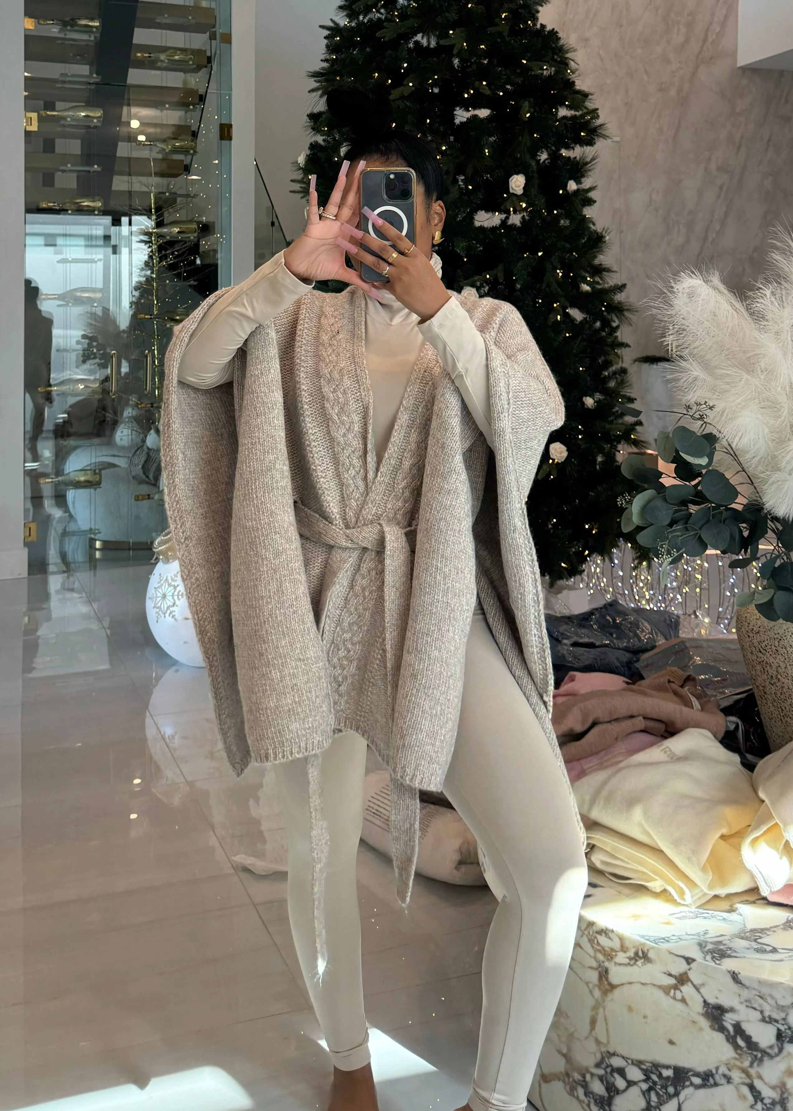 Basket Knit Poncho set