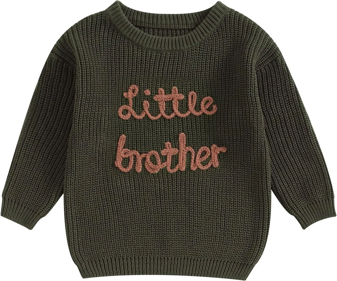 Big Brother Little Brother Matching Outfits Letter Embroidery Knit Sweater Shirt Baby Boy Winter Warm Clothes