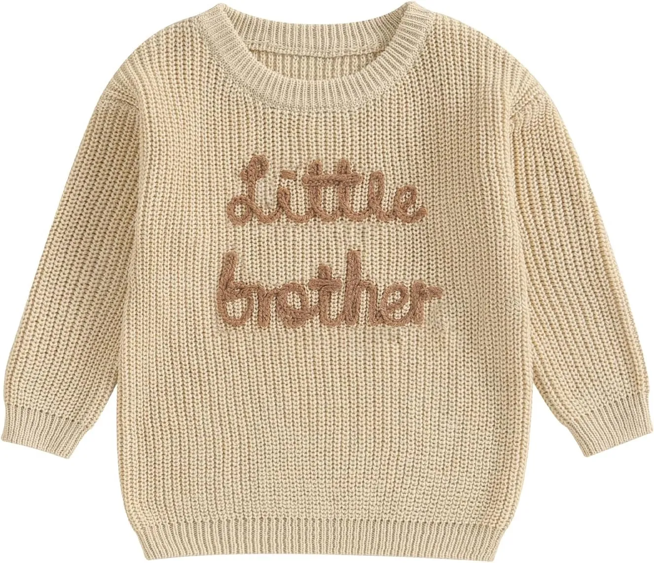 Big Brother Little Brother Matching Outfits Letter Embroidery Knit Sweater Shirt Baby Boy Winter Warm Clothes