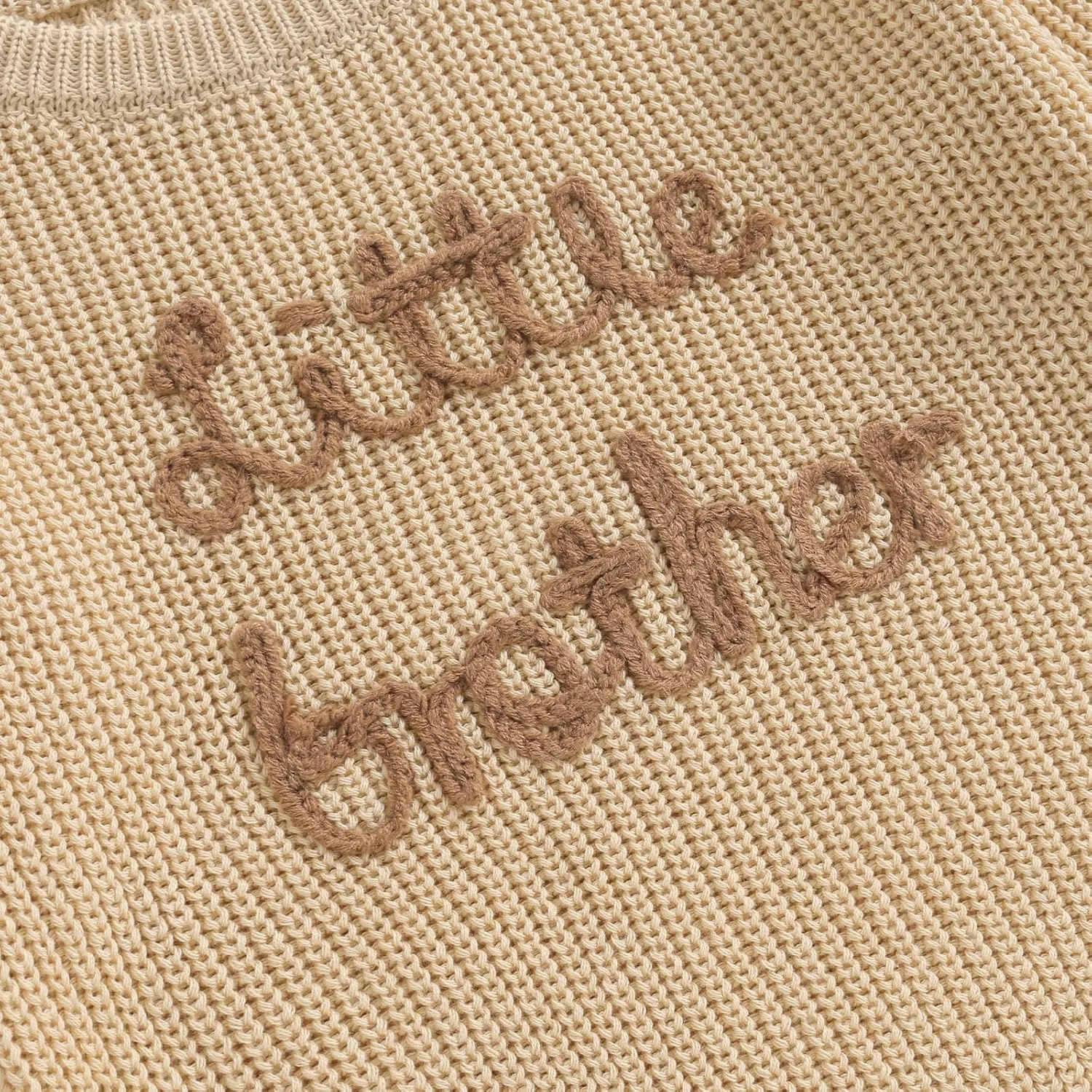 Big Brother Little Brother Matching Outfits Letter Embroidery Knit Sweater Shirt Baby Boy Winter Warm Clothes