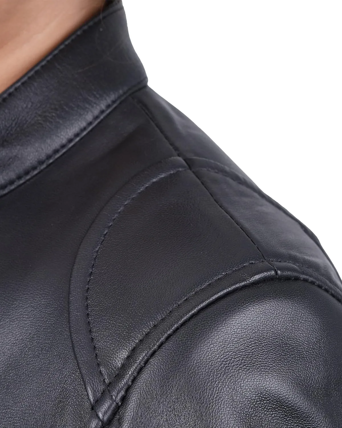 Blingsoul Real Leather Jacket Women - Cafe Racer Style Womens Leather Jackets
