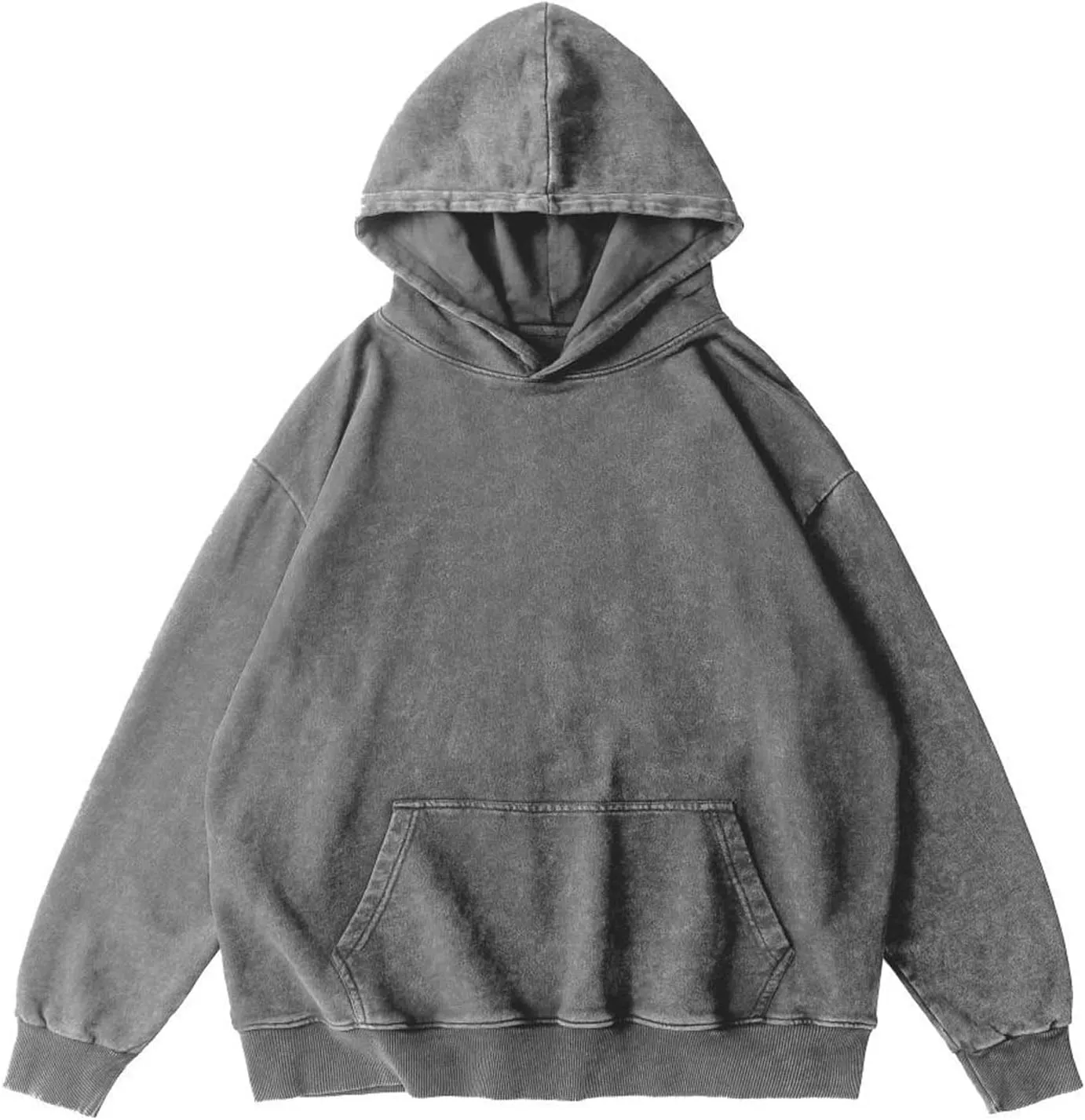Bobeutou Oversized Hoodie Men Vintage Cotton Casual Hooded Sweatshirt Trendy Baggy Basic Hoodies Retro Pullover Streetwear