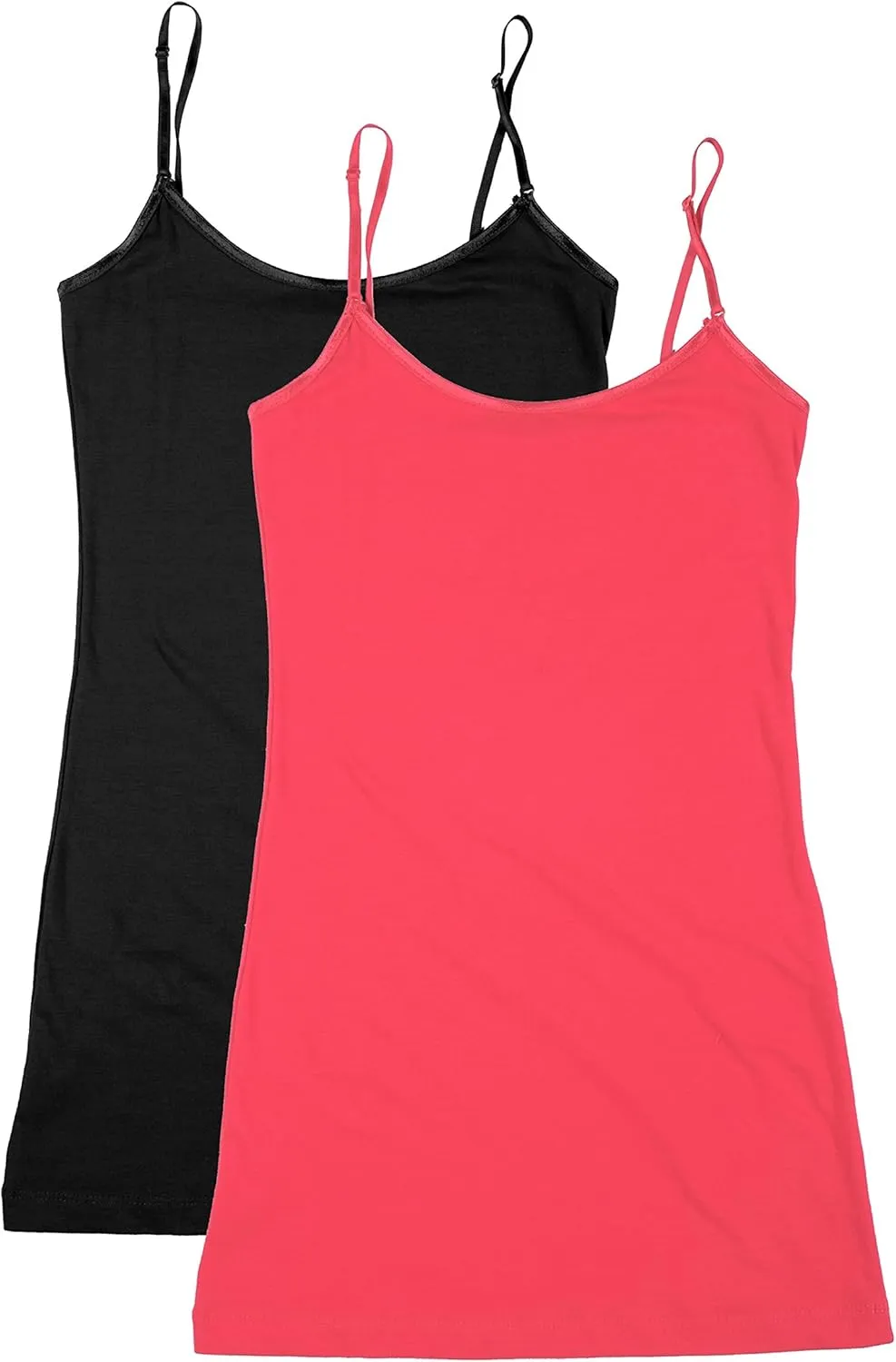 Bozzolo XT1002L Plus Size Adjustable Spaghetti Strap Trim Long Tank Top