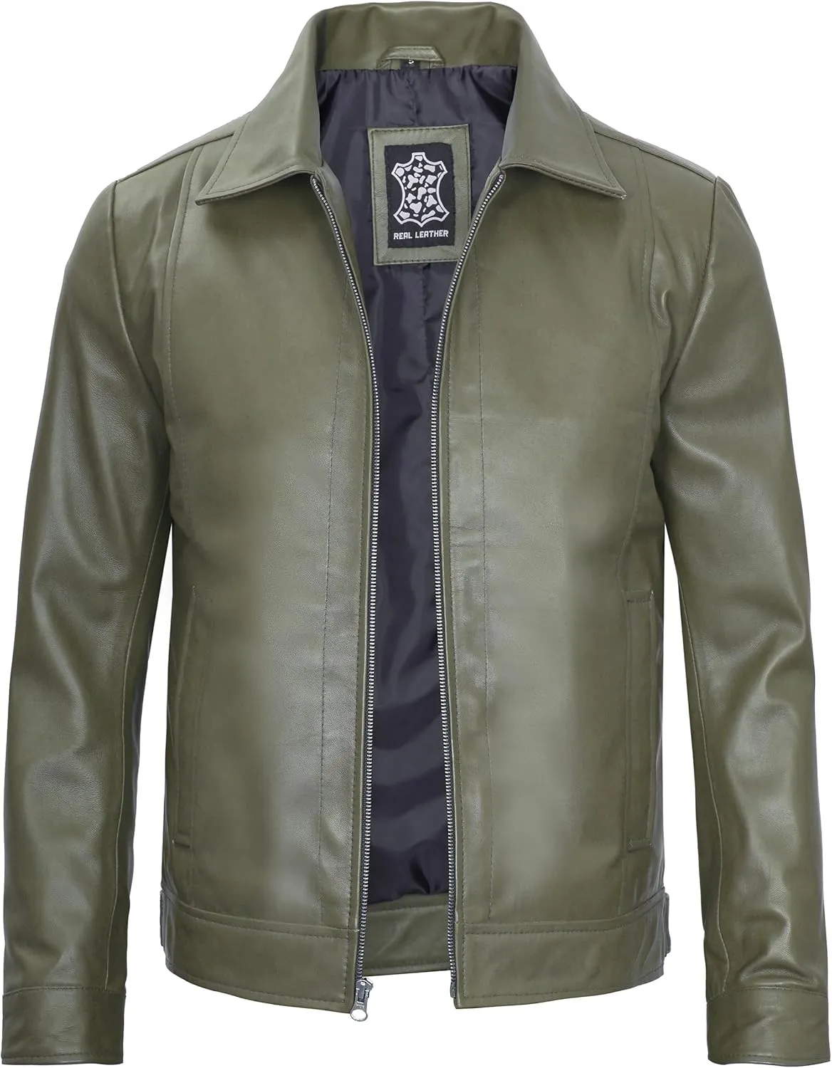 Brown Leather Jacket Men - Black Real Lambskin Mens Leather Jacket