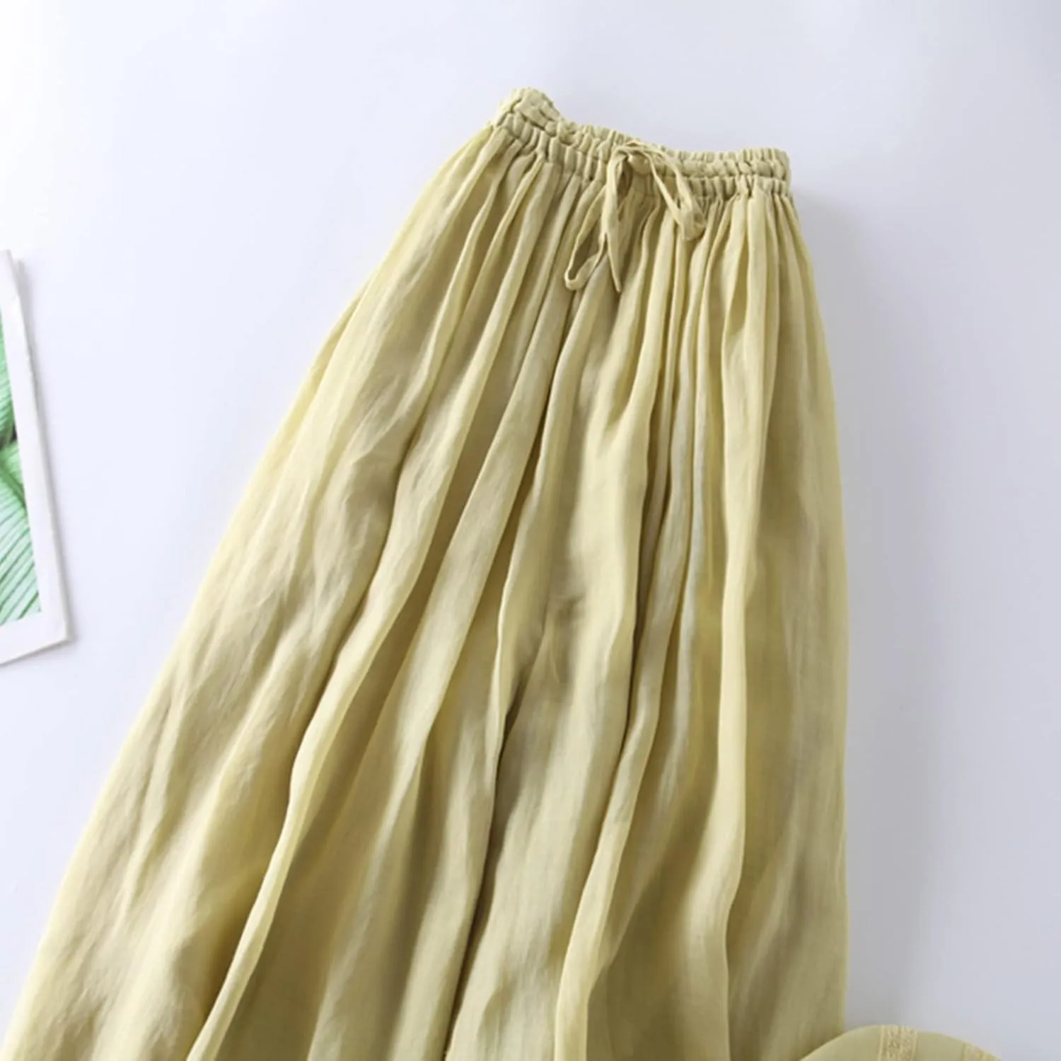 BZGTZT Women's Summer Wide Leg Pants Fashion Solid Straight Trousers Loose Home Casual Trousers Mid Waist Tie Palazzo Pants