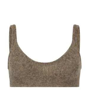 CABLE KNIT WOOL BRALET