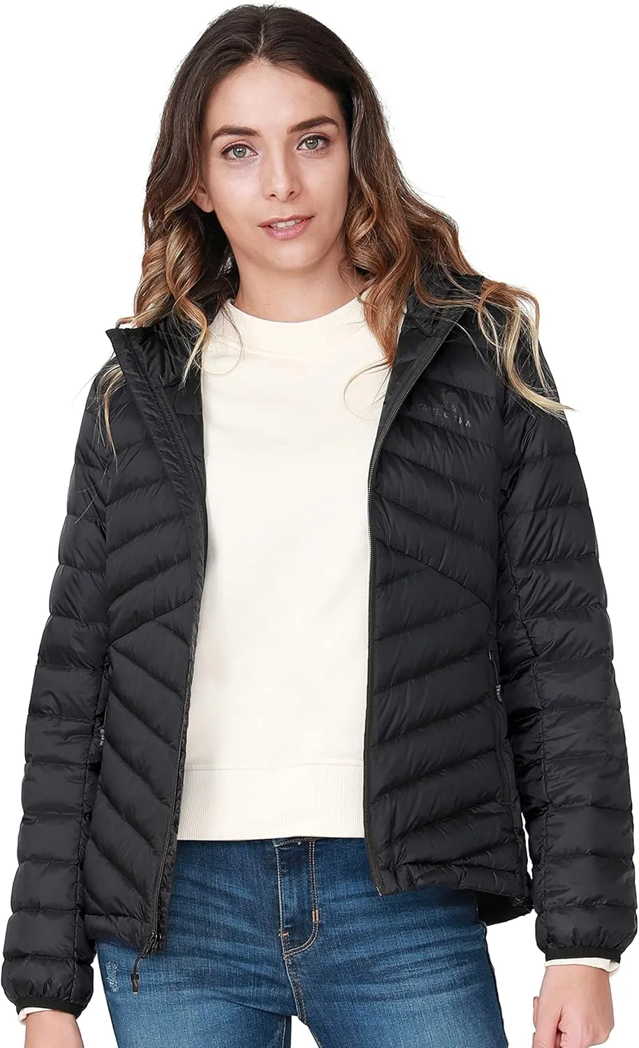 CAMEL CROWN Women's Lightweight Hooded Down Jacket Packable Puffer Insulated Coats