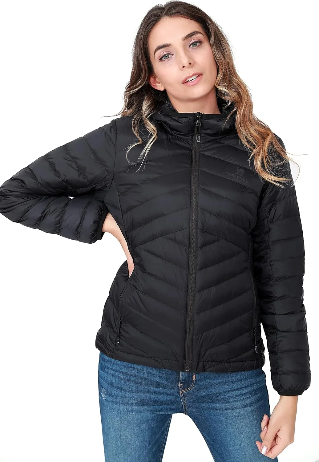 CAMEL CROWN Women's Lightweight Hooded Down Jacket Packable Puffer Insulated Coats