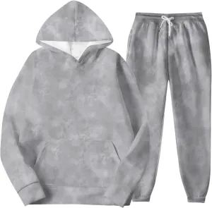 Camo Sweatsuits for Women Set 2 Piece Camo Hoodies Maple Leaf Print Hoodie Oversized Sweatshirt Sweatpants Outfits
