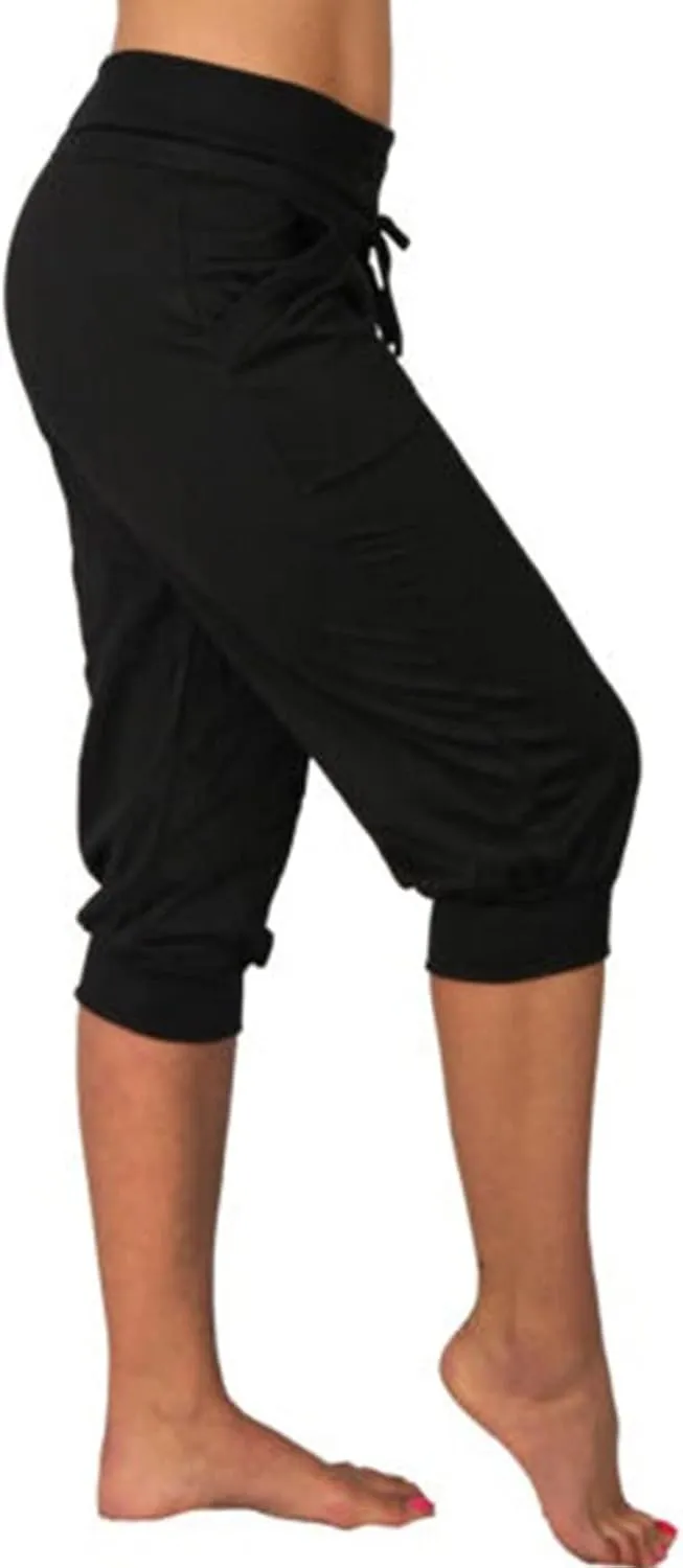 Capri Pants for Women Casual Summer Petite Short Jogger Sweatpants Drawstring Cropped Trouser Capri Leggings Plus Size
