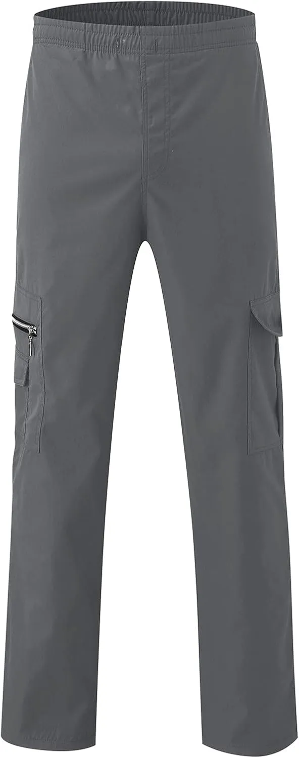 Cargo Sweatpants for Men Big and Tall Jogger Pant Men's Fleece Lined Cargo Sweatpants Open Bottom Straight Leg Casual