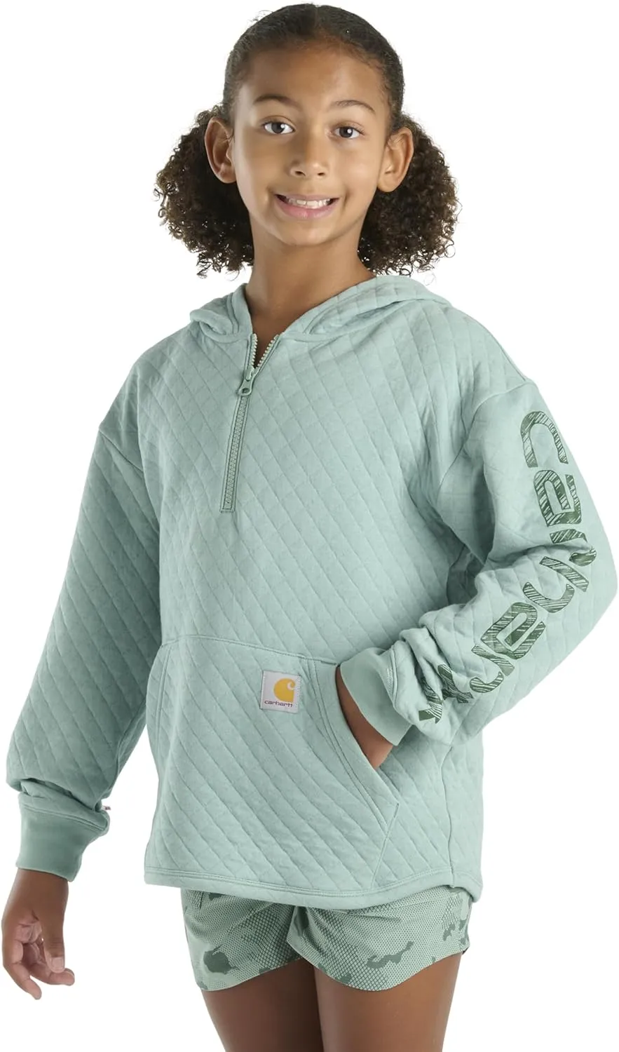 Carhartt Girls' Hoodie Fleece Half-Zip Pullover Hooded Sweatshirt