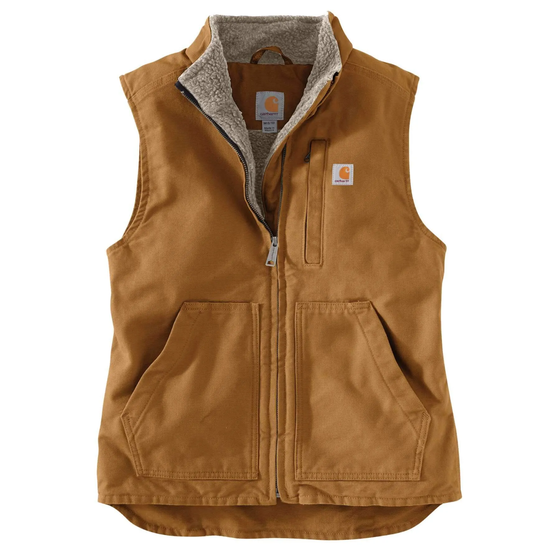 Carhartt Womens Sherpa Fleece Lined Relaxed fit Mock Neck Duck Canvas Gilet Vest 104224