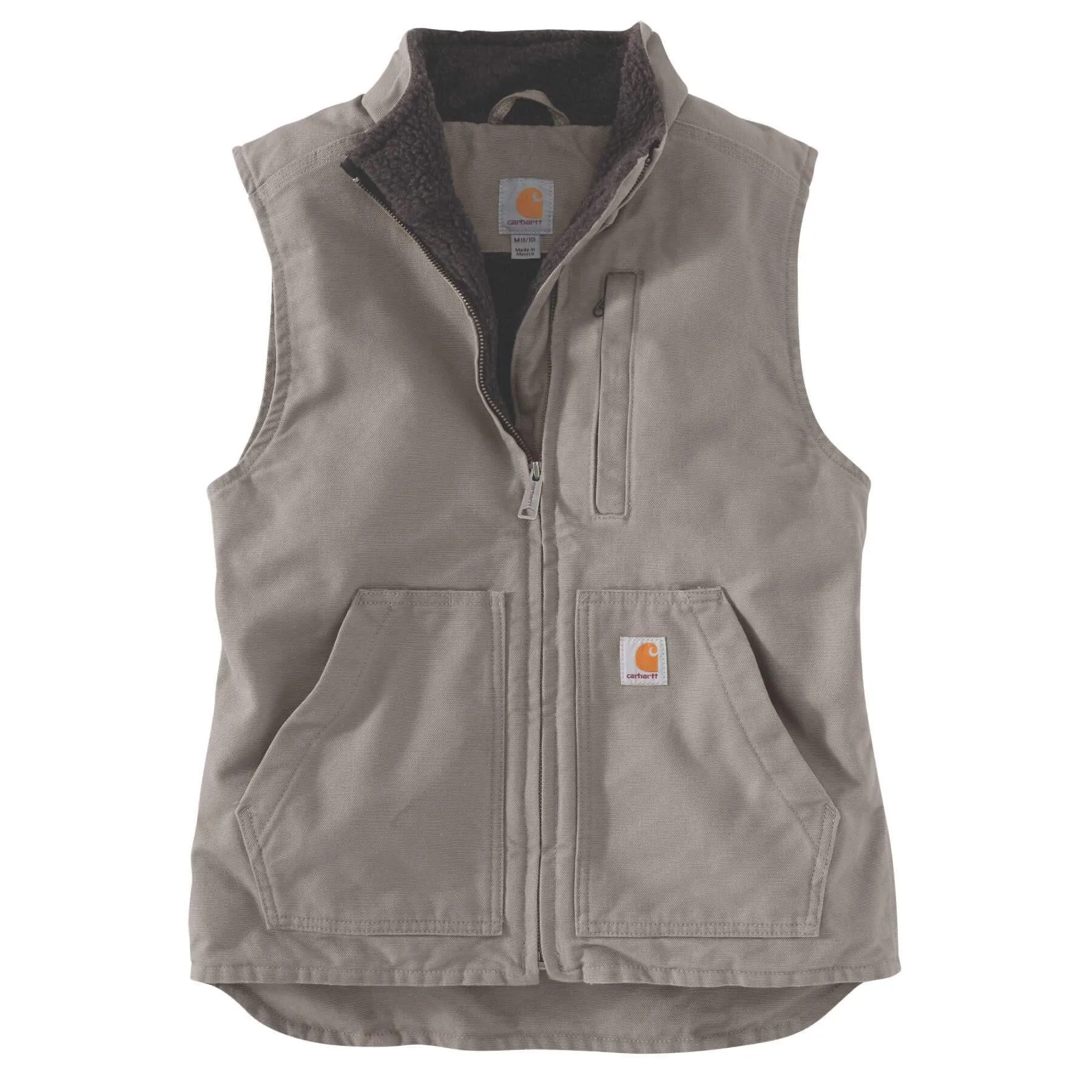 Carhartt Womens Sherpa Fleece Lined Relaxed fit Mock Neck Duck Canvas Gilet Vest 104224