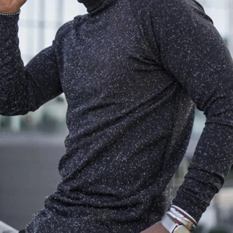 Casual Turtleneck Solid Color Long Sleeve T-Shirt