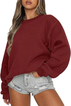 Ceboyel Women Oversized Pullover Sweatshirts Crewneck Sweater Y2K Trendy Witner Fall Hoodie Fashion Outfits Clothes 2023