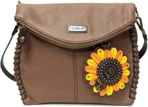 Chala Charming Crossbody Bag Shoulder Handbag With Flap Top and Zipper Brown