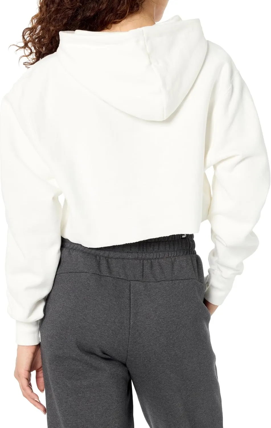 Champion Women's Reverse Weave Cropped Cut-Off Hoodie, Left Chest C