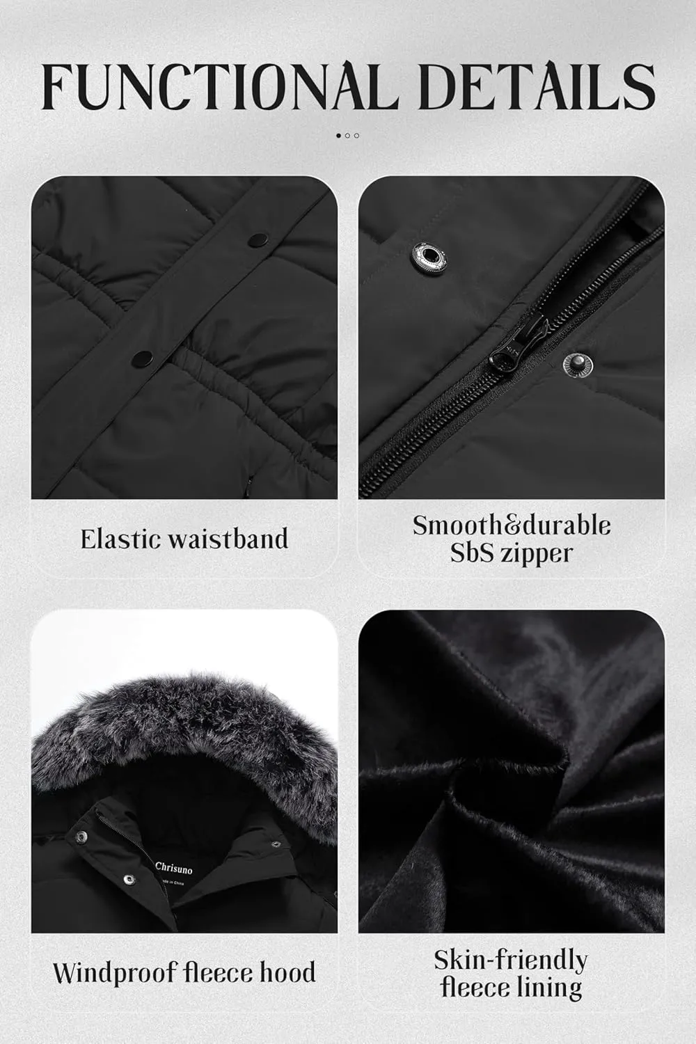 Chrisuno Girl's Long Parka Warm Winter Coat Water Resistant Quilted Puffer Jacket Snow Outwear