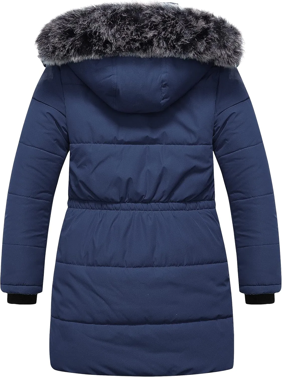 Chrisuno Girl's Long Parka Warm Winter Coat Water Resistant Quilted Puffer Jacket Snow Outwear