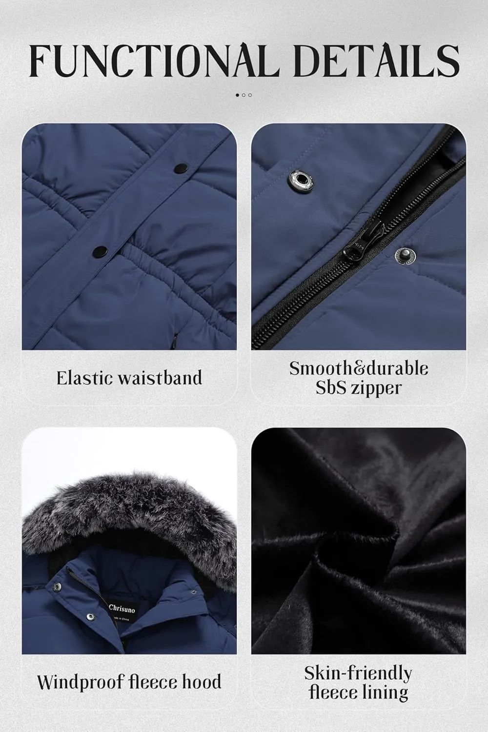 Chrisuno Girl's Long Parka Warm Winter Coat Water Resistant Quilted Puffer Jacket Snow Outwear