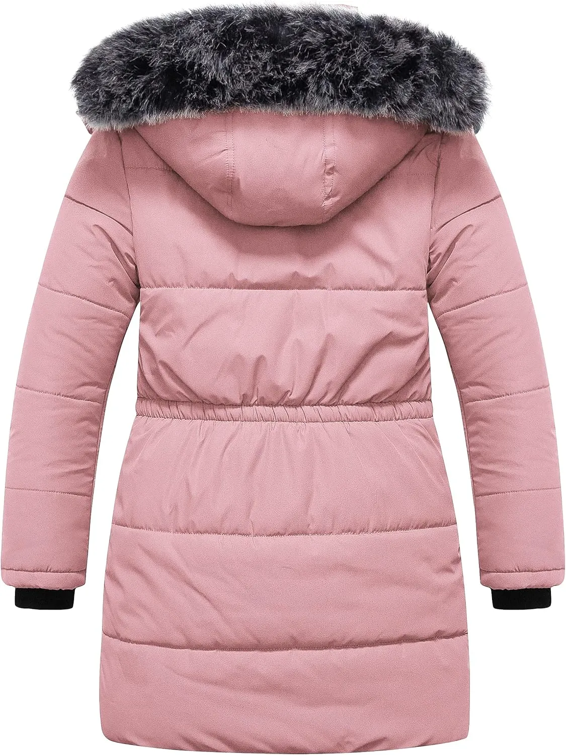 Chrisuno Girl's Long Parka Warm Winter Coat Water Resistant Quilted Puffer Jacket Snow Outwear